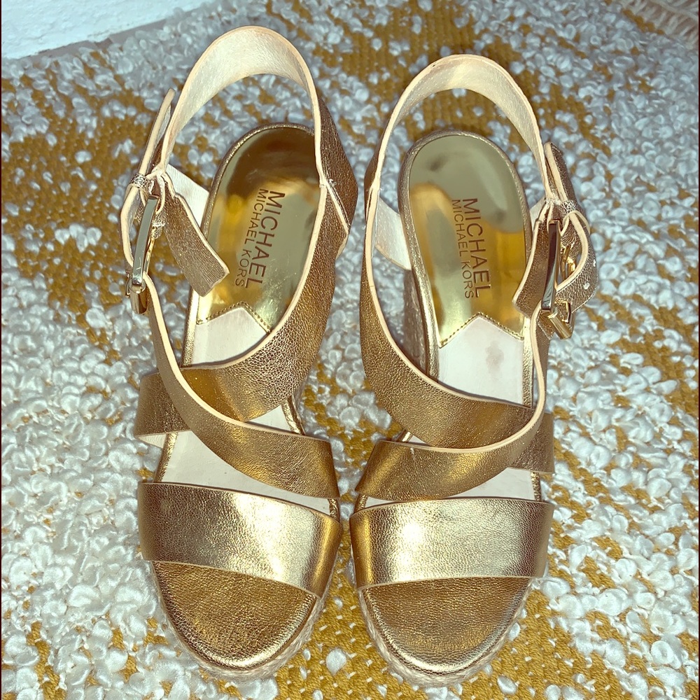 MICHAEL Michael Kors Gold Wedges